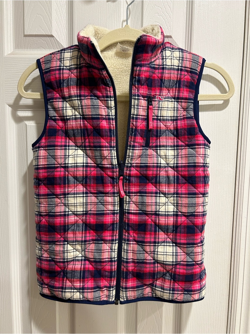 Vineyard Vines Plaid Quilted Fleece Reversible Shep Vest